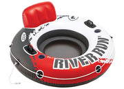INTEX 56825EP River Run 1 Inflatable Floating Lounge – Backrest & Cup Holders – 220 lb Capacity