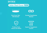 INTEX 28011E Solar Pool Cover for 10ft Round Easy Set & Metal Frame Pools – Insulates, Reduces Evaporation, Easy to Use