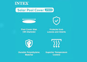 Intex 28015E Solar Pool Cover for 18ft Round Easy Set & Metal Frame Pools – Insulates, Reduces Evaporation, Easy to Use