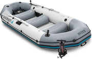 Intex inflatable boat with pump on a white background